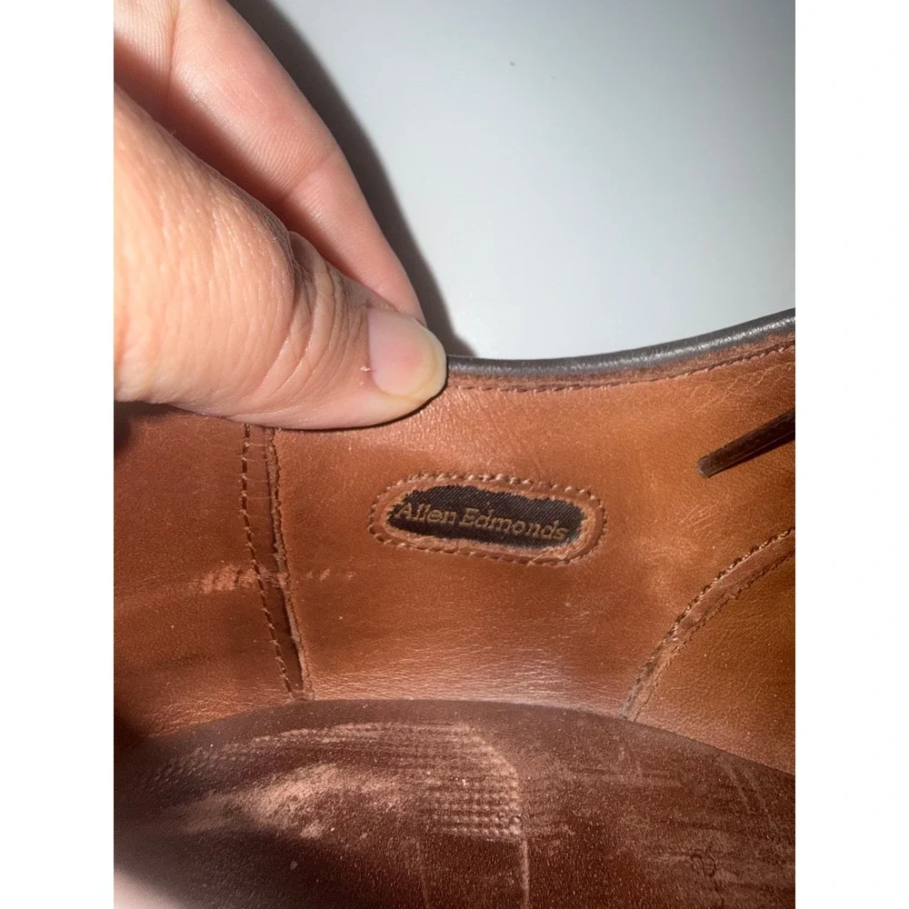 Allen Edmonds Fifth Avenue Mens 11 D Tan Leather Cap Toe Oxford Shoes 5735